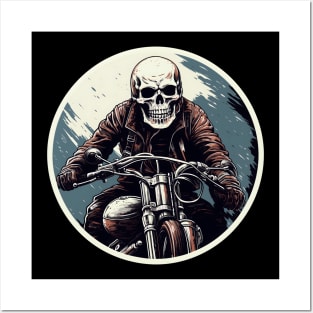 Cool Skeleton Motorcycle Posters and Art